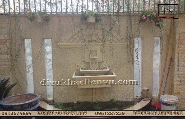 Tiểu cảnh đẹp với đài phun nước